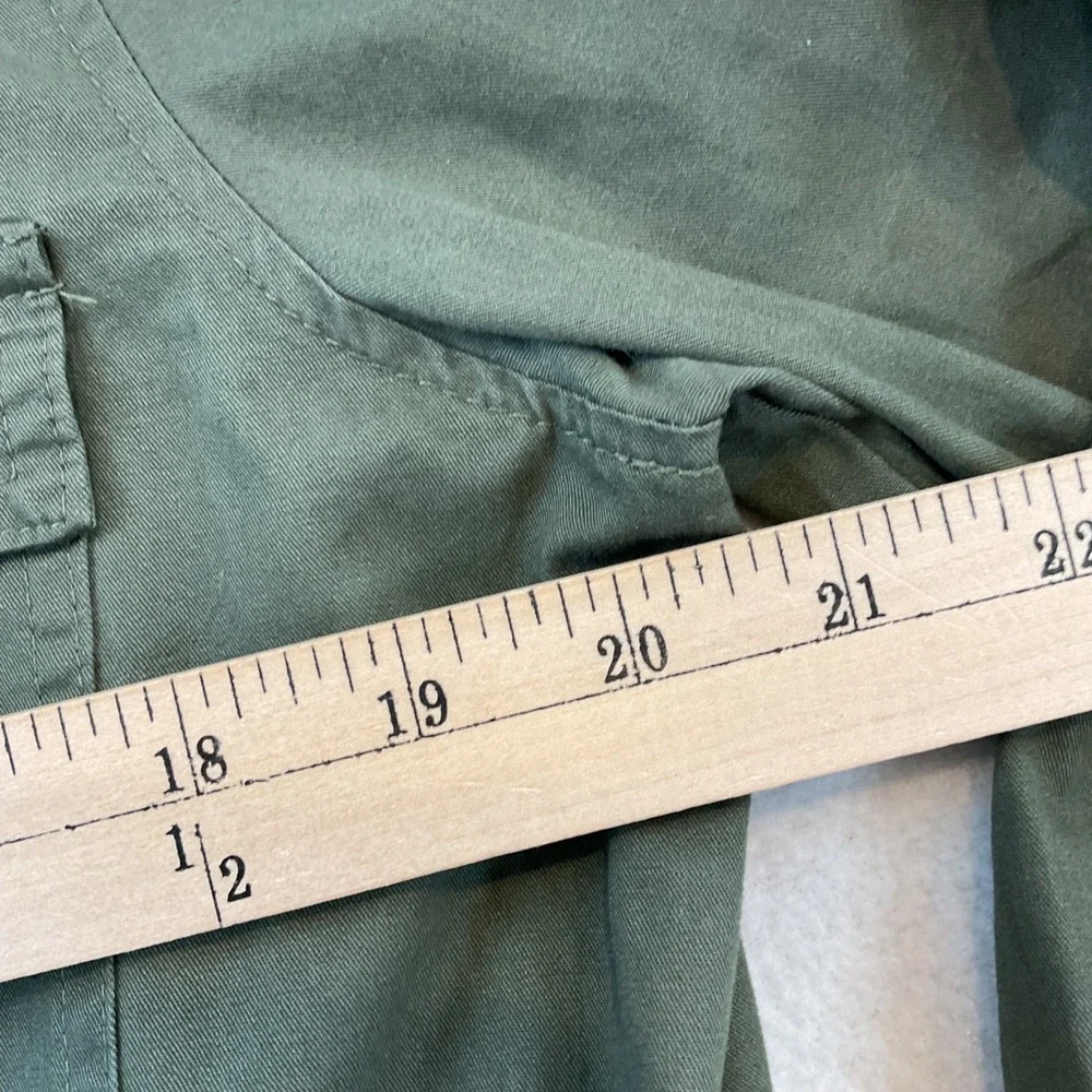 Love Tree Womens Olive Green Utility Anorak Military Hooded Field Jacket Medium